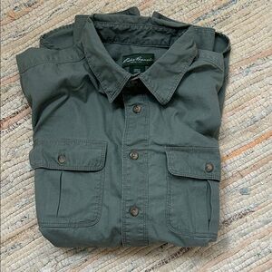 Eddie Bauer long sleeve button up shirt size L